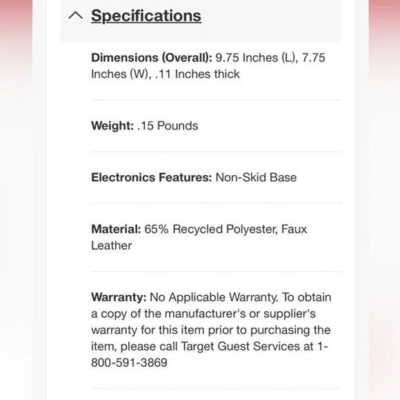 Threshold NWT Faux Leather Mouse Pad Brown 9.75 x 7.75 - Picture 5 of 7